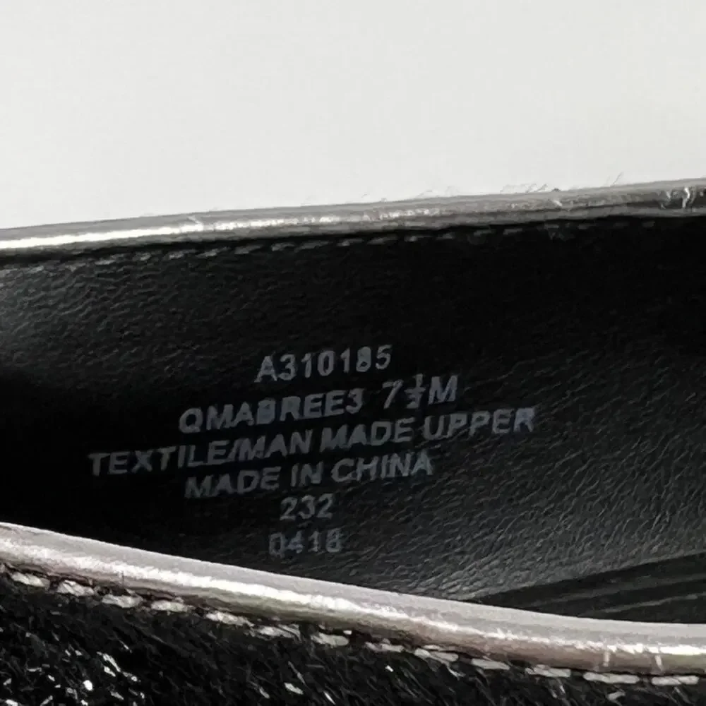 Marc Fisher Black Silver Shimmer Studded Abree Faux Fur Womens Loafers Shoes 7.5